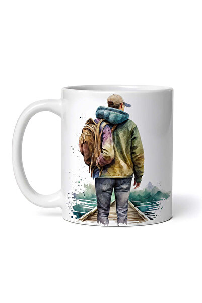 OEM Εξατομικευμένη λευκή κούπα, Ψαράς σε βάρκα, INOVATIX®. 330ml