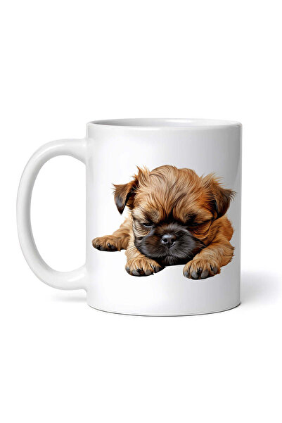 OEM Εξατομικευμένη λευκή κούπα, Brussels Griffon, INOVATIX®. 330ml