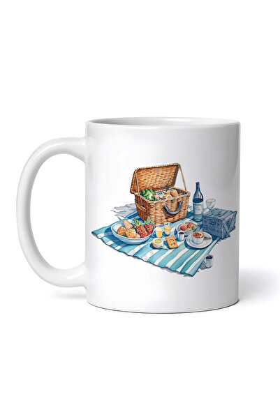 OEM Cană albă personalizată, Picnic pe o pătură, INOVATIX®. 330ml