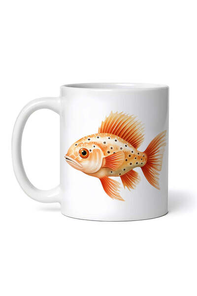 OEM Εξατομικευμένη λευκή κούπα, Bright Serenity Fish, INOVATIX®. 330ml