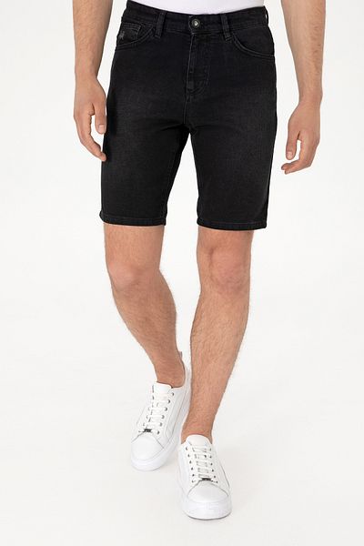 U.S. Polo Assn. Pantaloni scurți negri din jean pentru bărbați 50304344-DN0027