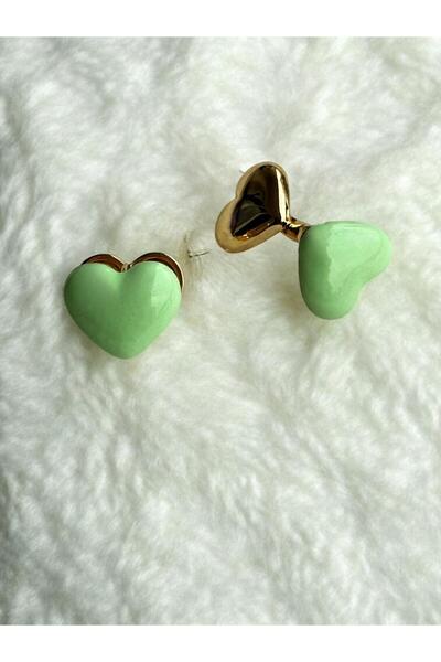 XUPING JEWELRY ÇİFT TARAFLI KALPLİ ÇELİK KÜPE