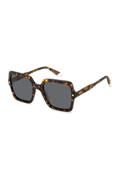 Polaroid Ochelari de soare polarizați pentru femei Polaroid PLD 4165/S/X 086/M9, Plastic, Havana, 55 mm