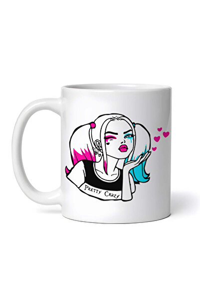 OEM Personalized white mug, Harley Quinn Pretty Crazy, INOVATIX®. 330 ml