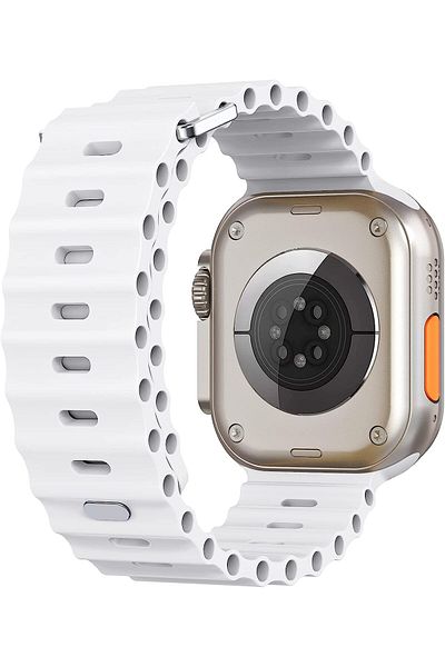 Velixo SmartWatch Ultra Plus, compatible with any phone, Bluetooth call, White Silicone Strap