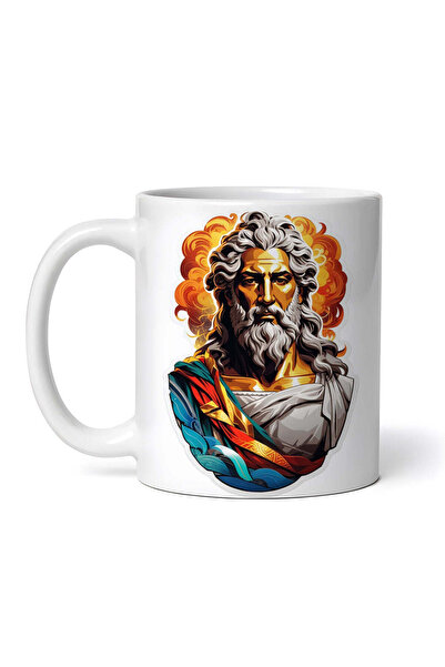 OEM Cană albă personalizată, zeul grec Zeus, INOVATIX®. 330ml