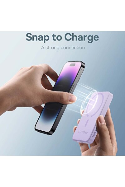 Baseus External Battery, Baseus, Magnetic, Fast Charging, USB-C, 5000mAh, 20W, Magnetic Mini, Purple