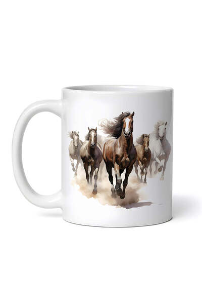 OEM Cană albă personalizată, Running Horse Stud, INOVATIX®. 330ml