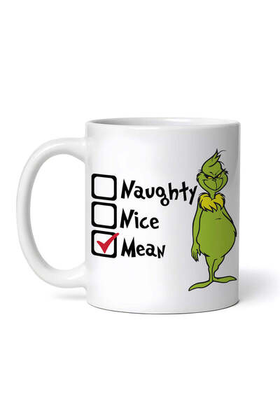 OEM Cană albă personalizată, Grinch Naughty Nice Man, INOVATIX®. 330 ml