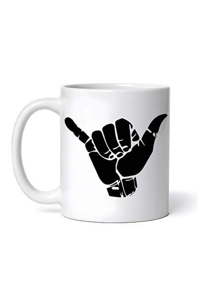 OEM Cană albă personalizată, semn cu mâna „Hang Loose”, INOVATIX®. 330 ml