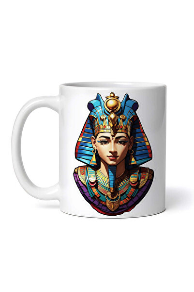 OEM Cană albă personalizată, Zeul Egiptean Hapi cu coroană, INOVATIX®. 330ml