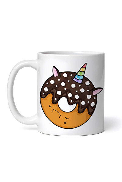 OEM Cană albă personalizată, Gogoașă Unicorn cu ciocolată, INOVATIX®. 330ml