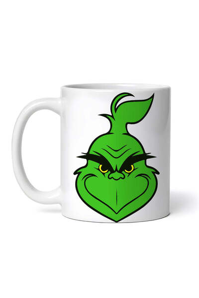 OEM Cană albă personalizată, Grinch cu o stea pe frunte, INOVATIX®. 330ml