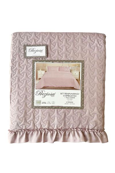 Preziosa Duvet cover set and 2 pink pillowcases 260x260 cm + 2 pillowcases 52x82 cm, Denise Preziosa Home