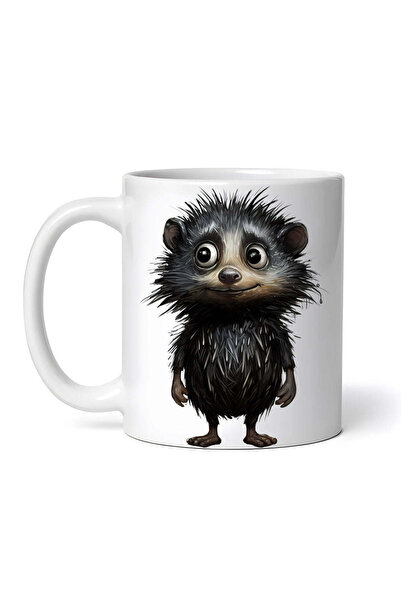 OEM Cană albă personalizată, Arici Negru de Halloween, INOVATIX®. 330ml