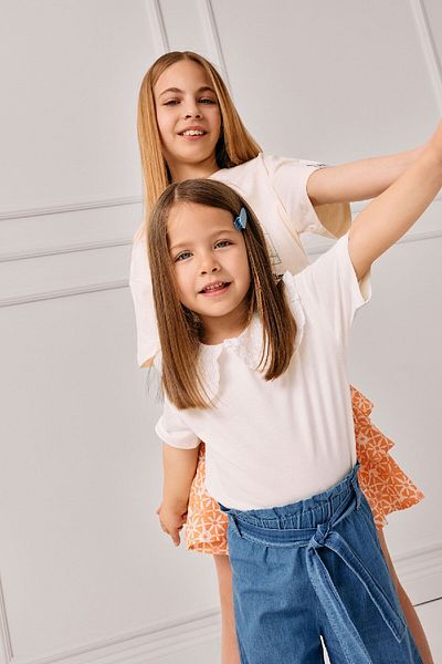 DeFacto Baby Girl Lace Collar Short Sleeve T-Shirt C3982A525Sm