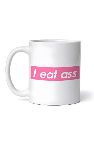 OEM Cană albă personalizată, I eat ass, INOVATIX®. 330 ml