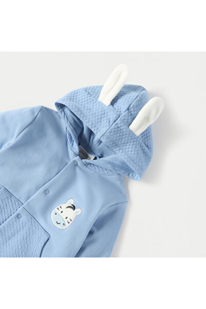 Juniors Animal Detail Hooded Sleepsuit with Long Sleeves