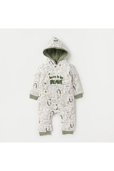 Juniors Typography Detail Sleepsuit with Hood