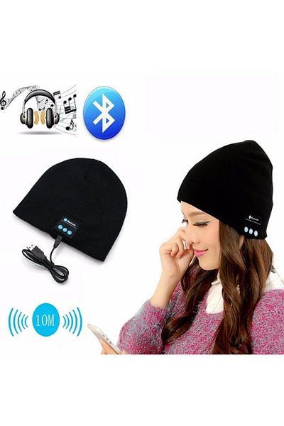 MACVI Caciula Smart Muzicala Macvi® cu Bluetooth, Microfon si Casti Detasabile, Unisex, Negru