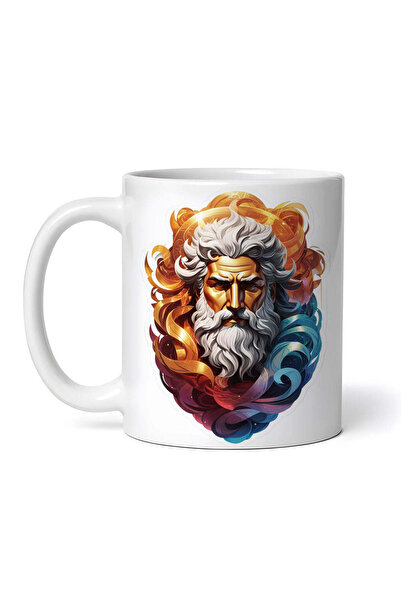 OEM Εξατομικευμένη λευκή κούπα, μενταγιόν με τον Έλληνα Θεό Αιθέρα, INOVATIX®...