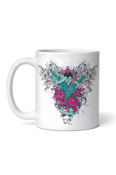 OEM Cană albă personalizată, Guns and Roses, INOVATIX®. 330 ml