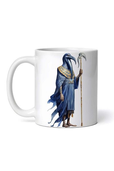 OEM Cană albă personalizată, Zeul Înțelepciunii Thoth, INOVATIX®. 330ml