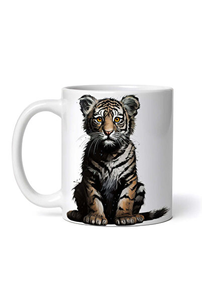 OEM Cană albă personalizată, Pui de Tigru de Halloween, INOVATIX®. 330ml