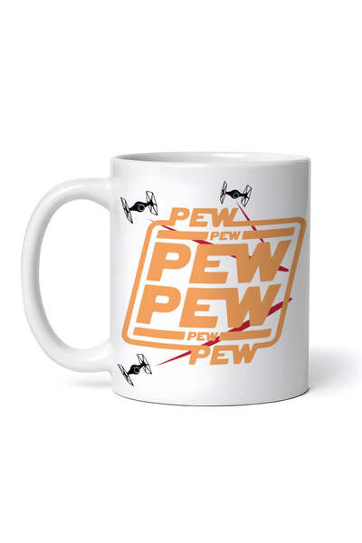 OEM Cană albă personalizată, Pew Pew Star Wars, INOVATIX®. 330 ml
