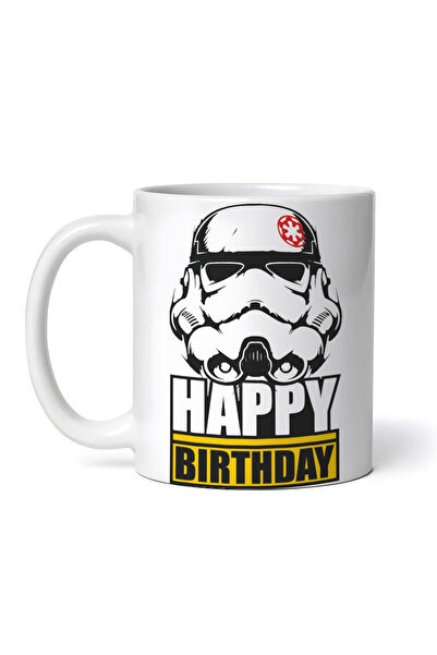 OEM Εξατομικευμένη λευκή κούπα, Χρόνια Πολλά Star Wars, INOVATIX®. 330 ml