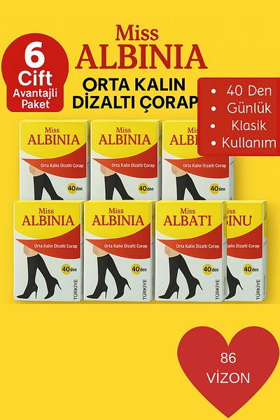 Kent Pazarı 6 Pack Medium Thick Below Knee Socks 40 Den – Women's Casual & Classic Wear Matching