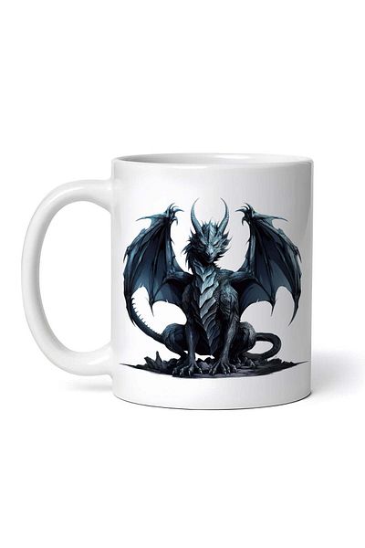 OEM Cană albă personalizată, Dragon Demonic de Halloween, INOVATIX®. 330ml