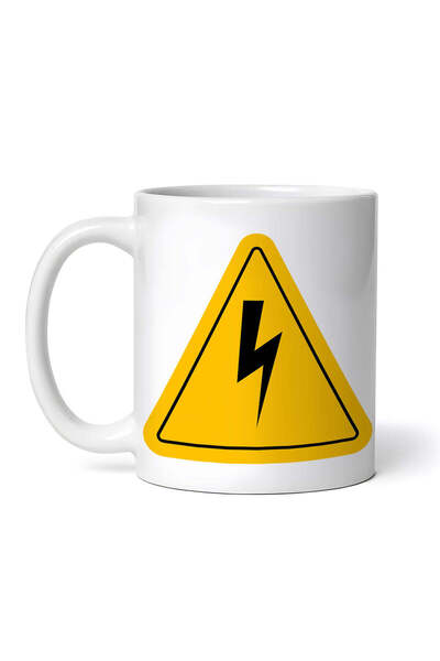 OEM Εξατομικευμένη λευκή κούπα, Ένδειξη συμβόλου ηλεκτρικής προειδοποίησης, I...