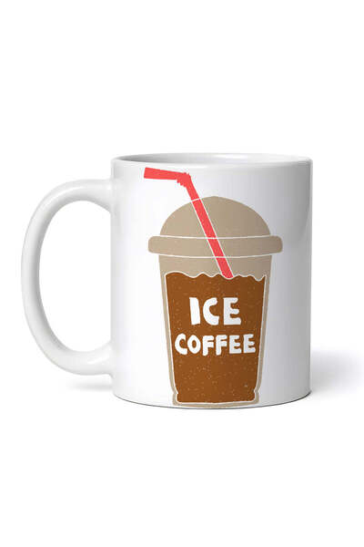 OEM Εξατομικευμένη λευκή κούπα, παγωμένος καφές με καλαμάκι, INOVATIX®. 330ml