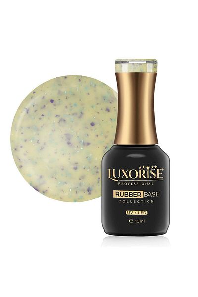 LUXORISE Colecția Sclipitoare Rubber Base - Inimă de Citrice 15ml