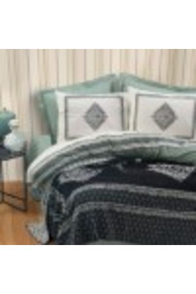 Cotton Box 5-piece bedding set, linen and blanket, Cotton Box, Hardy Green