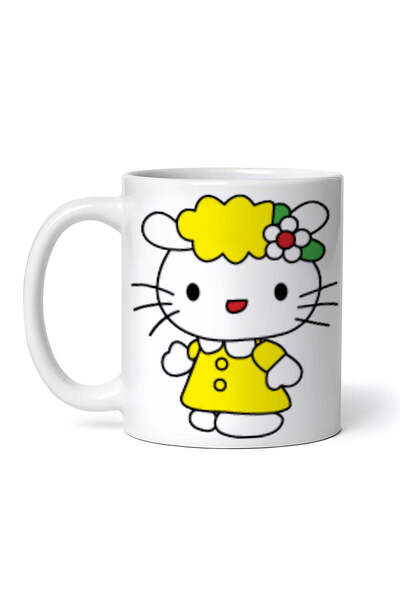 OEM Cană albă personalizată, Hello Kitty fericită, INOVATIX®. 330ml