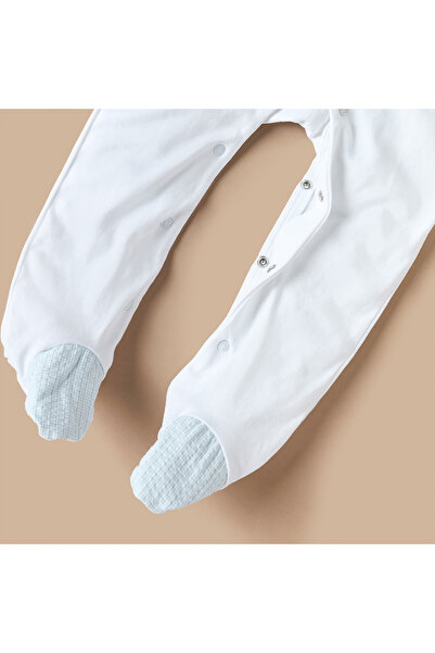 giggles Textured Closed Feet Sleepsuit With Snap Button Closure