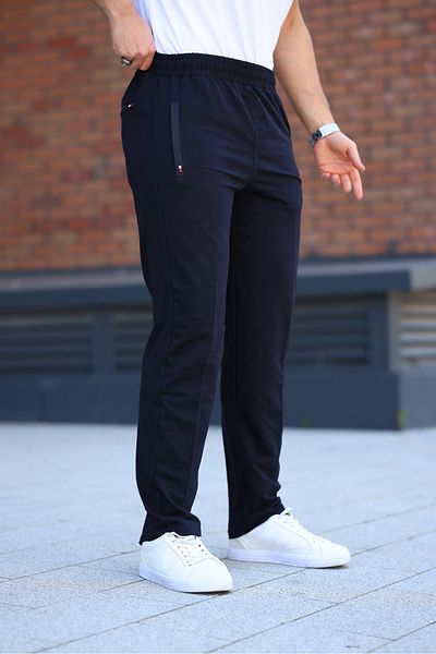 Mero Life Ανδρικό φούτερ σε ίσιο μπλέ Navy Μπλε με χαλαρό κόψιμο