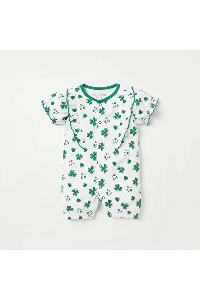 Juniors KSA National Day Print Rompers with Ruffle Detail
