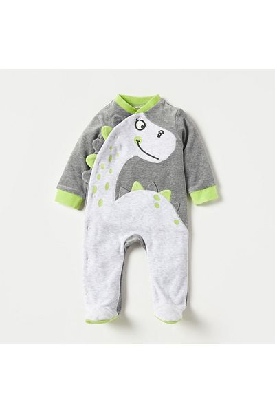 Juniors Dinosaur Applique Detail Sleepsuit with Long Sleeves