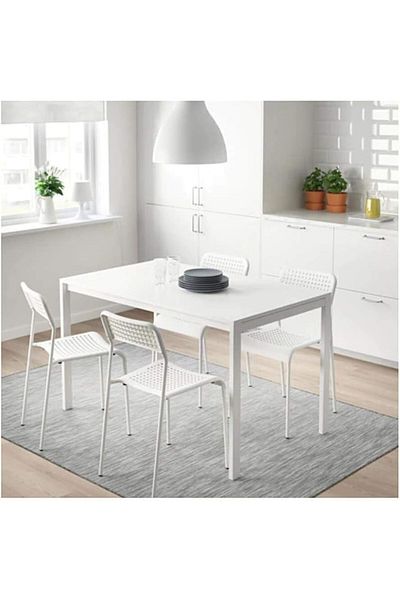 ALMUFARREJ Multi-purpose Chair Set of 4 - White 77×45×39cm Without Table