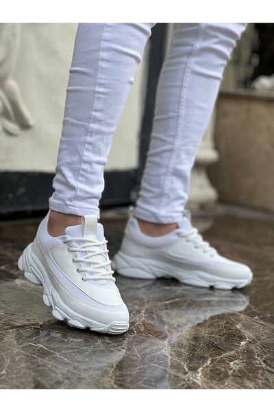 EBRUS TREND Et-Kb-707 White Skin High Sole Lace-Up Casual Men's Shoes