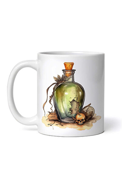 OEM Cană albă personalizată, sticlă de poțiune magică verde de Halloween cu c...