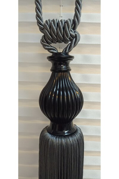 serART Black Line Set of 3 Fund Curtain Krr Double-Breasted Curtain Ceiling Binding Bracol Curtain Tie