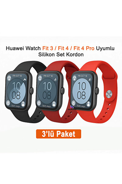 Dexmon Huawei Watch Fit 3 / Fit 4 / Fit 4 Pro / Fit 5 / Fit 5 Pro Uyumlu 3 Lü...