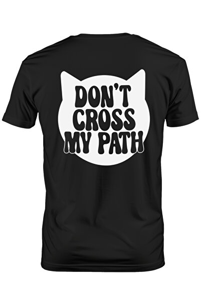StoryGift Romania Tricou bărbătesc cu textul „don't Cross My Path” - Pisica n...