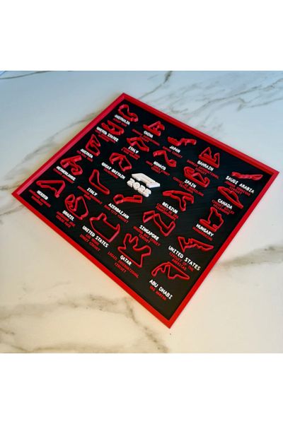 3d model s 2025 Formula 1 Calendar Wall Chart – 3D Race Track Decor