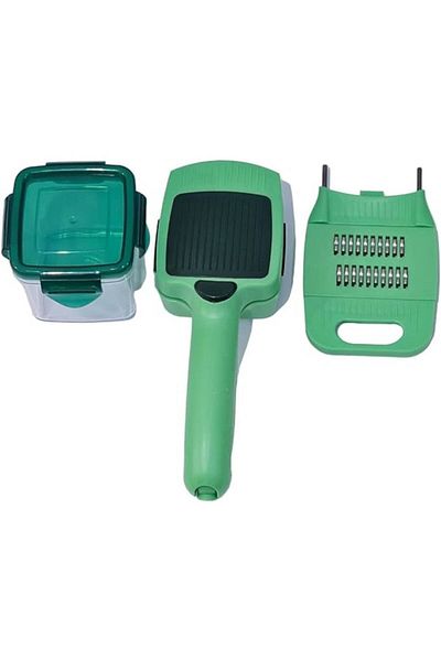 MACVI Dispozitiv de Feliat, Tocat si Maruntit Macvi®, 20+ Taieturi, Legume si Fructe, Alb/Verde