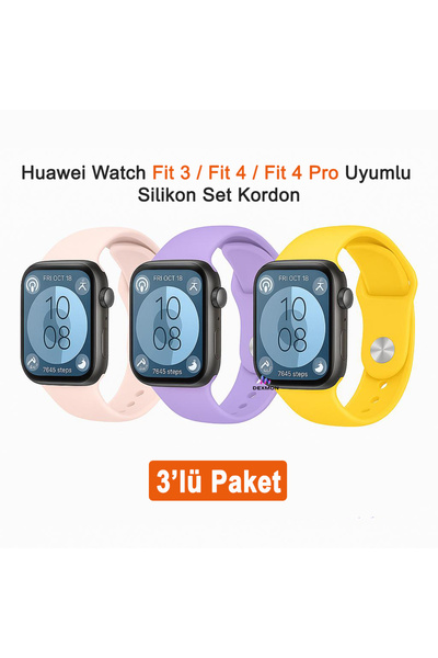 Dexmon Huawei Watch Fit 3 / Fit 4 / Fit 4 Pro / Fit 5 / Fit 5 Pro Uyumlu 3 Lü...
